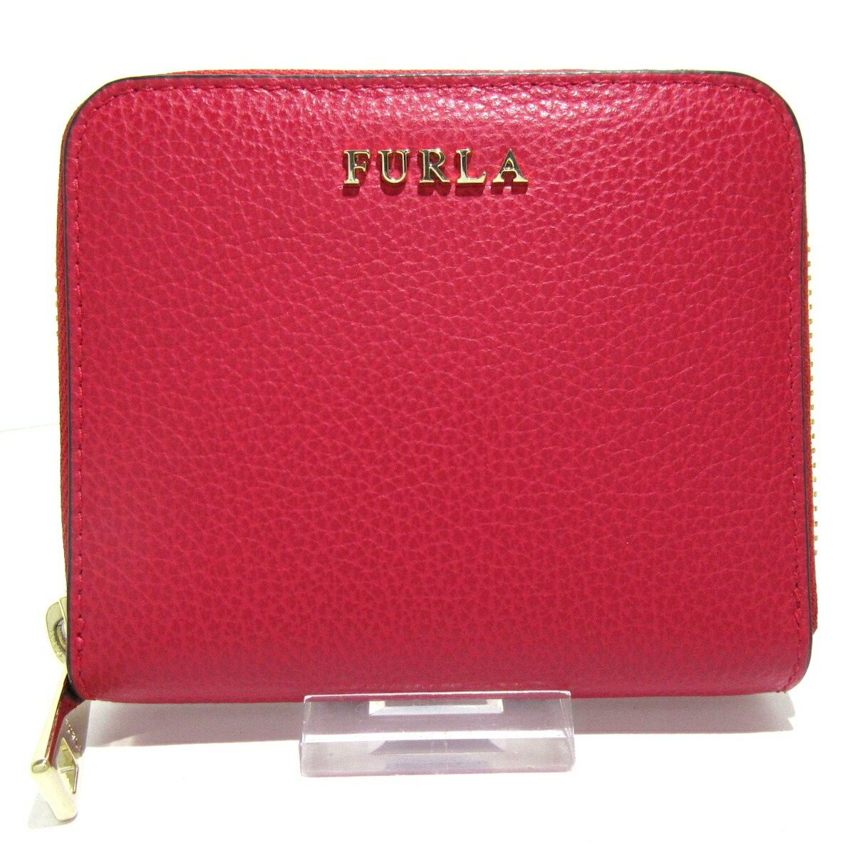 Furla Leather Bifold Wallet Red